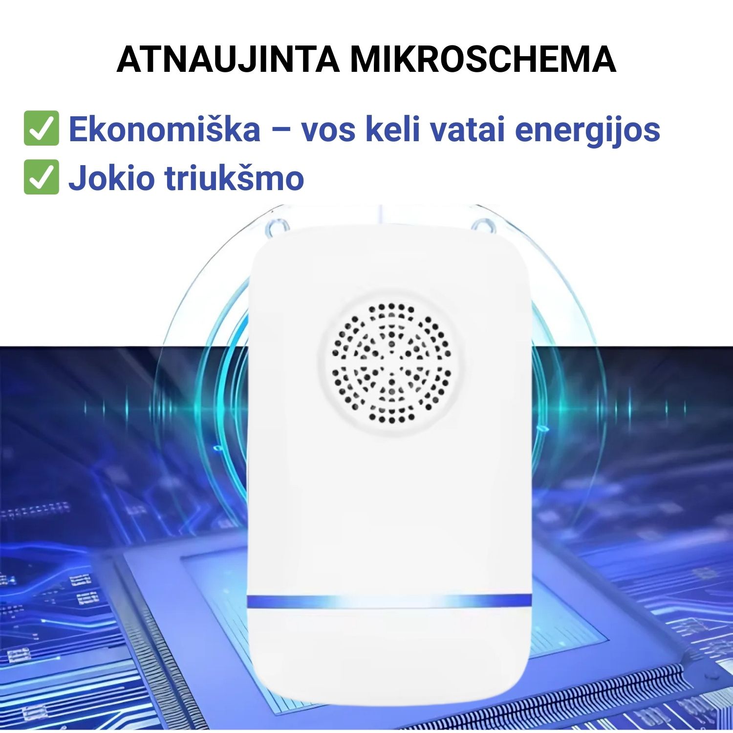 Saugus namams ultragarso atbaidiklis, tinkamas naudoti vaikų kambariuose